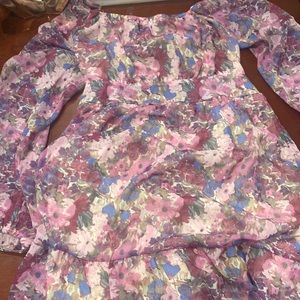 Jrs floral print open back dress